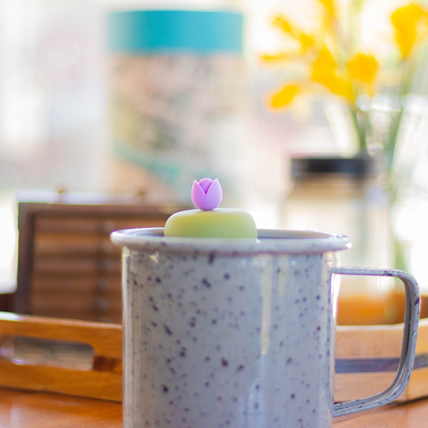 Purple Tulip Flower Floating Tea Steeper