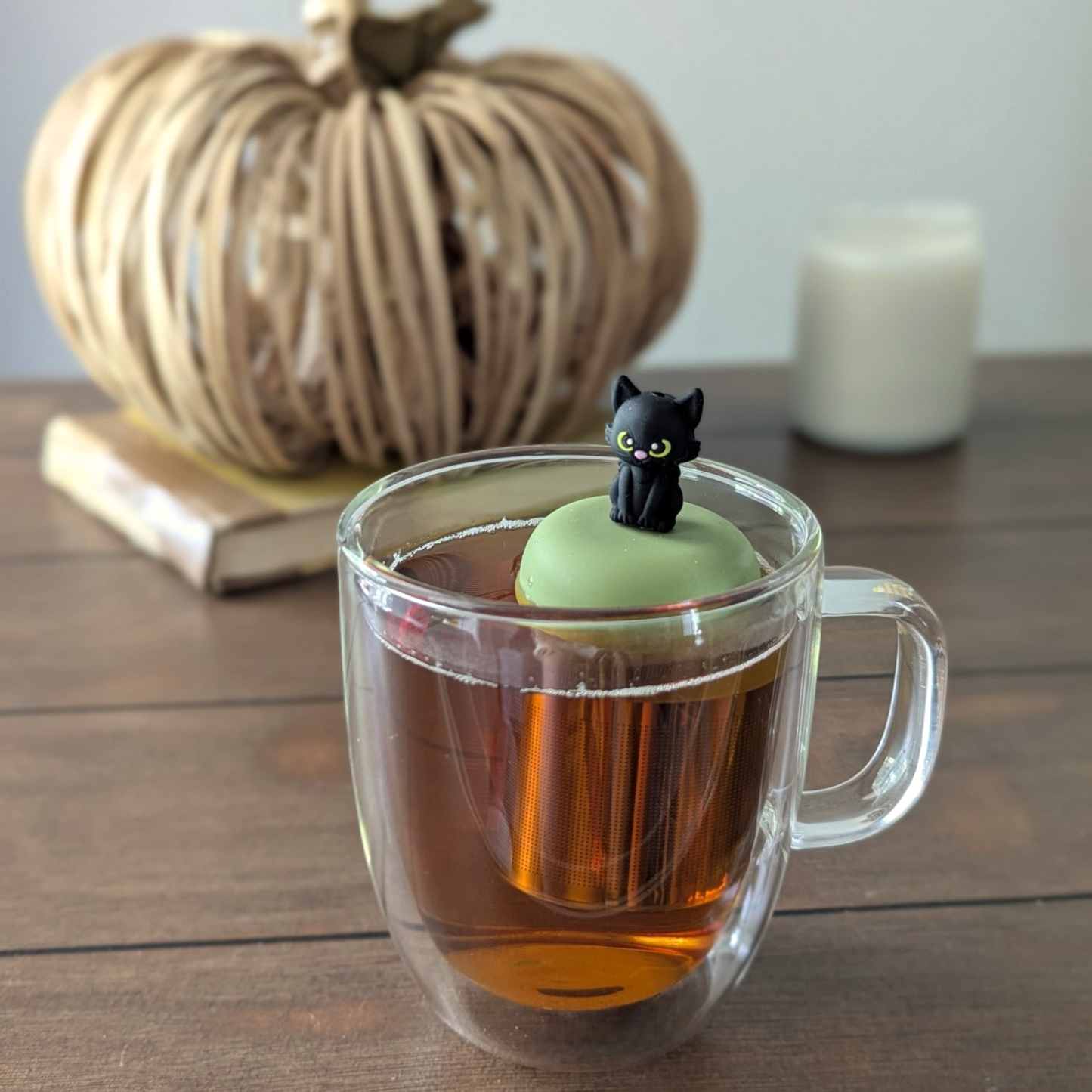 Black Halloween Cat Floating Tea Steeper