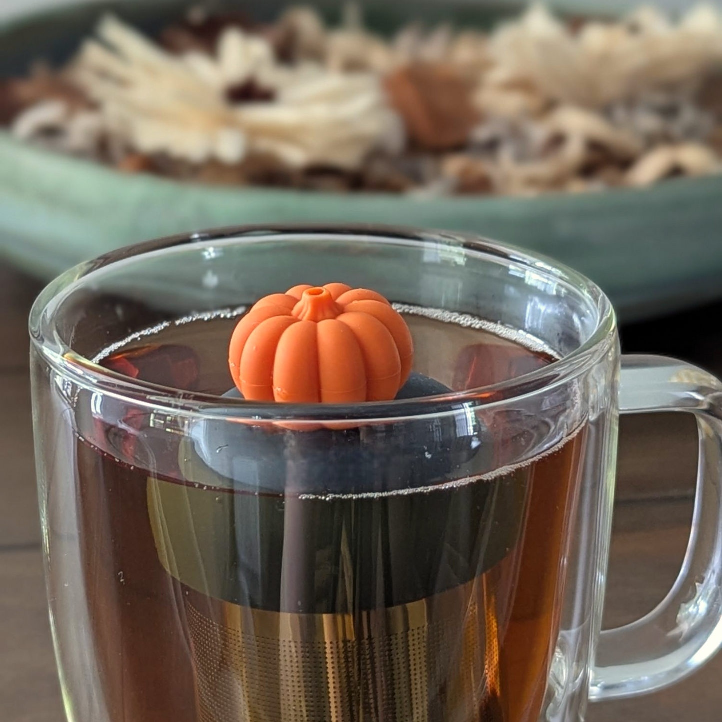 3D pumpkin Floating Tea Steeper l grey