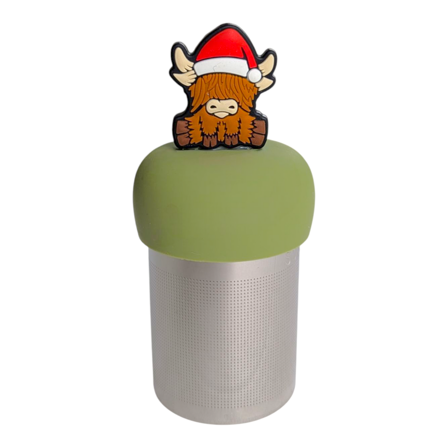 Brown Christmas Highland Cow Floating Tea Steeper