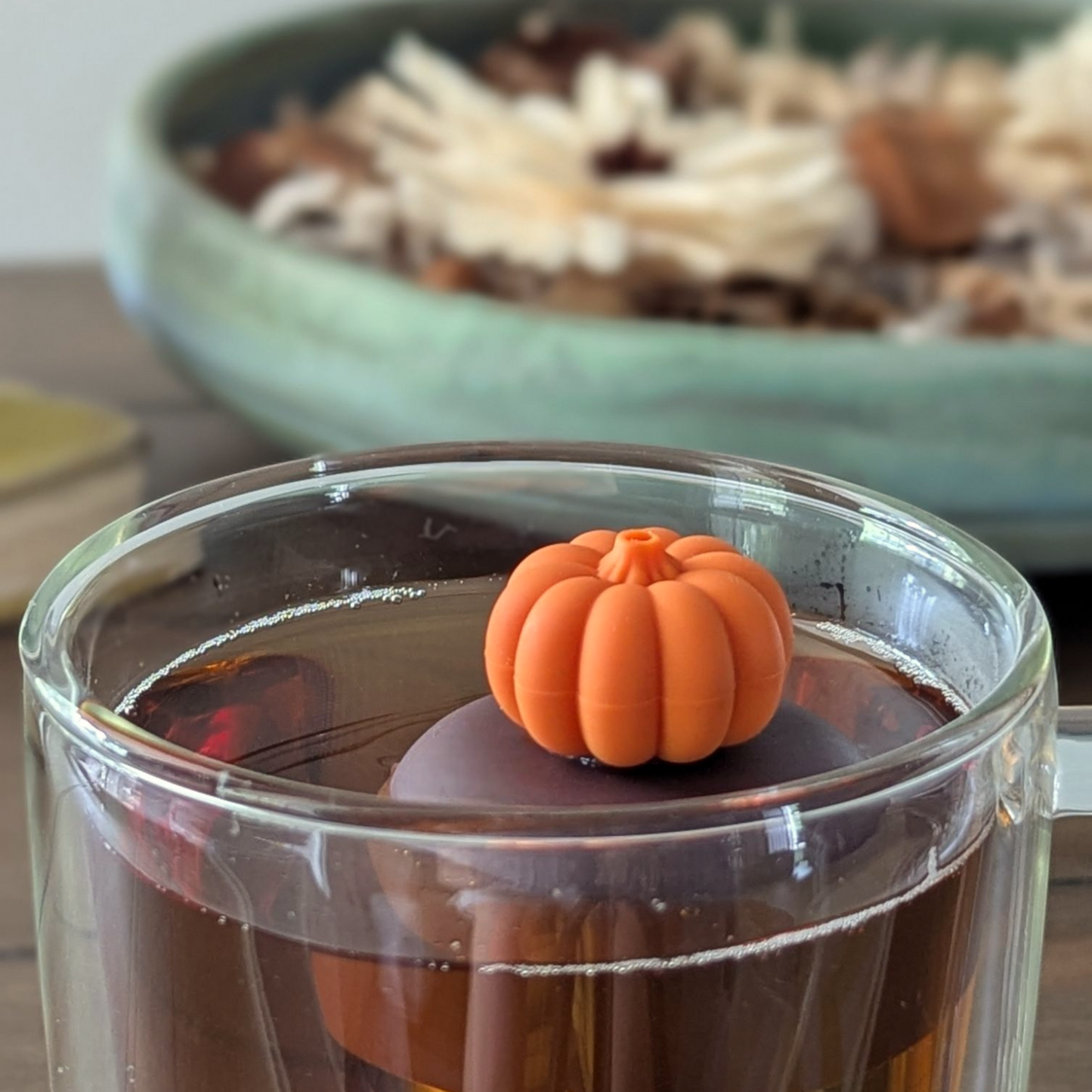 3D pumpkin Floating Tea Steeper l brown
