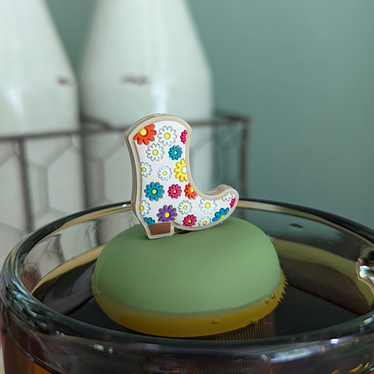 Floral Cowboy Boot Floating Tea Steeper