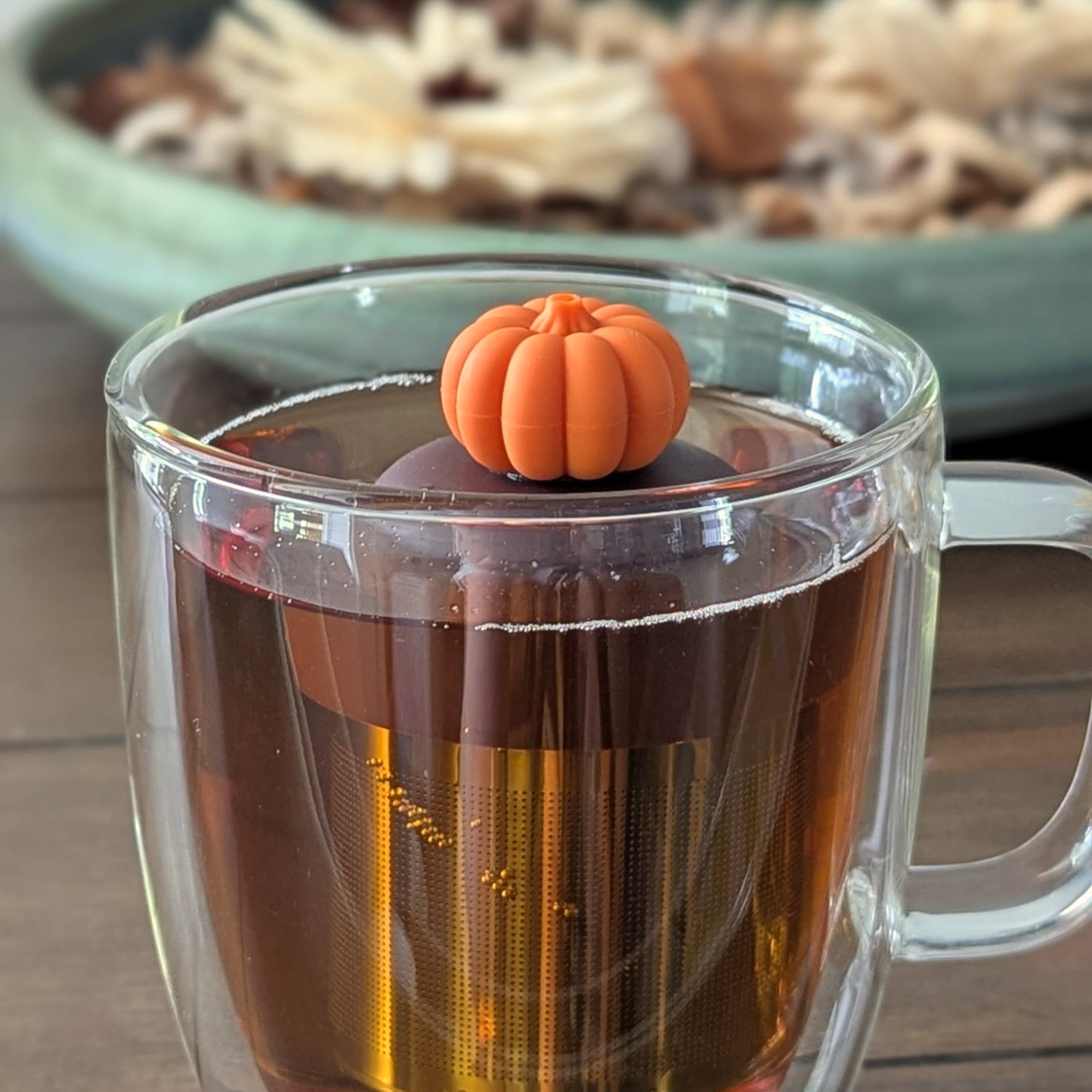 3D pumpkin Floating Tea Steeper l brown