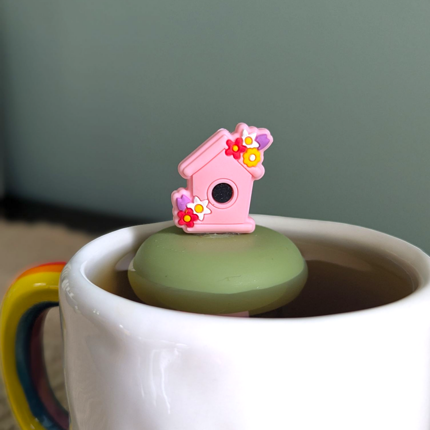 Floral Birdhouse Floating Tea Steeper