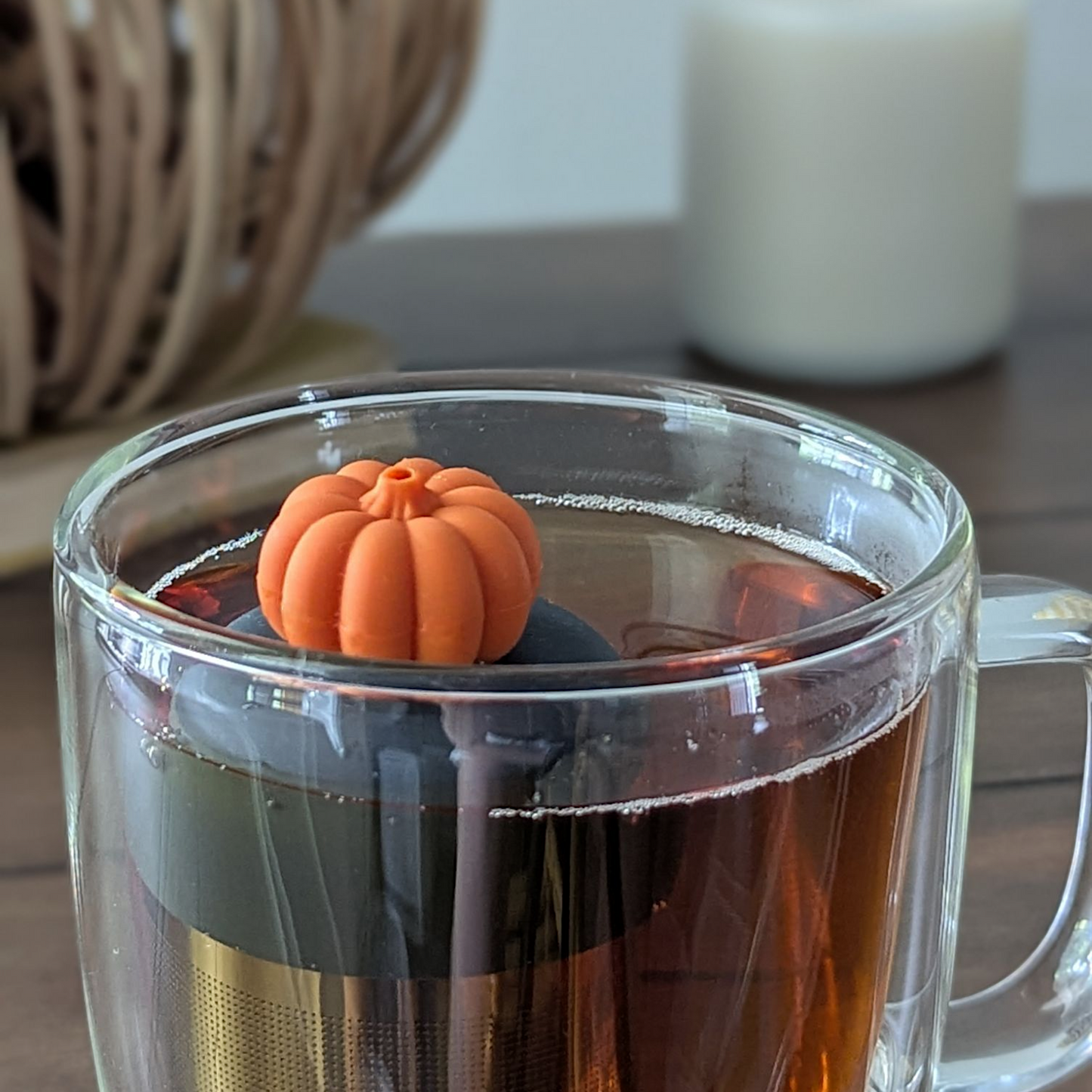 3D pumpkin Floating Tea Steeper l grey