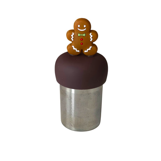 Gingerbread Man Floating Tea Steeper I Brown Base