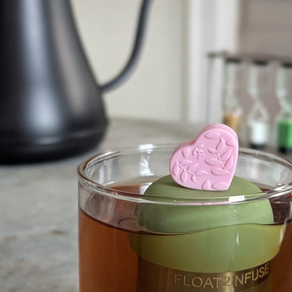 Light Pink Floral Heart Floating Tea Steeper