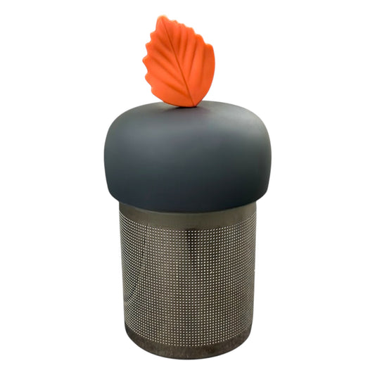 Maroon Red Leaf Floating Tea Steeper I Grey Base