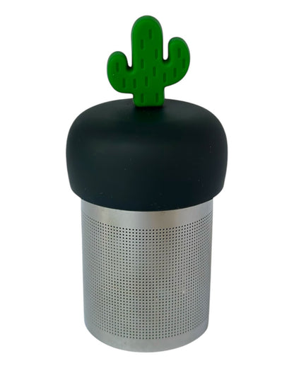 Green Saguaro Cactus Floating Tea Steeper I Grey Base