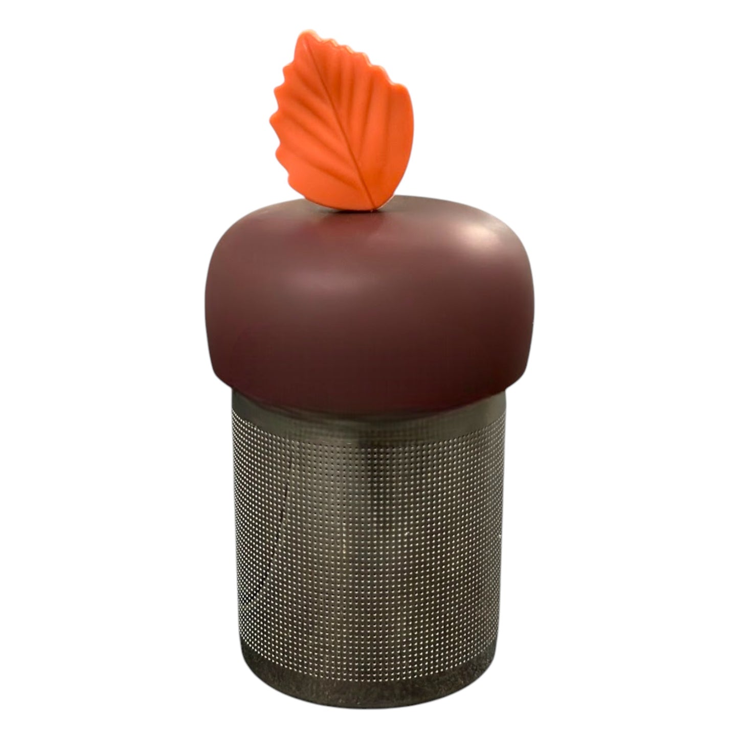 Maroon Red Leaf Floating Tea Steeper I Brown Base