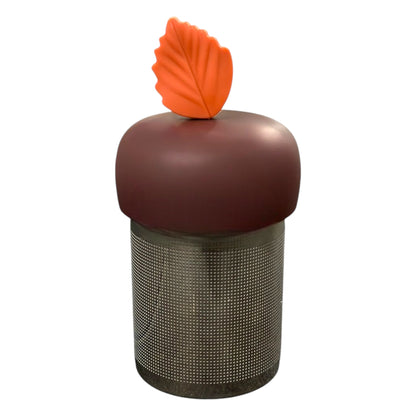 Maroon Red Leaf Floating Tea Steeper I Brown Base