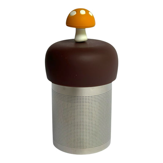 Golden Orange Mushroom Floating Tea Steeper I Brown Base