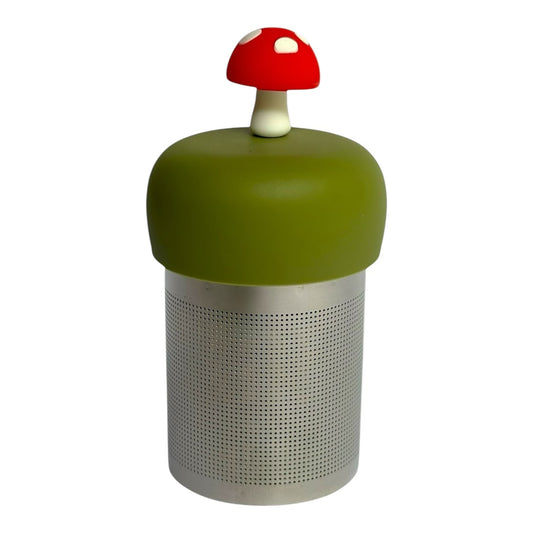 Bright Red Mushroom Floating Tea Steeper I Green Base