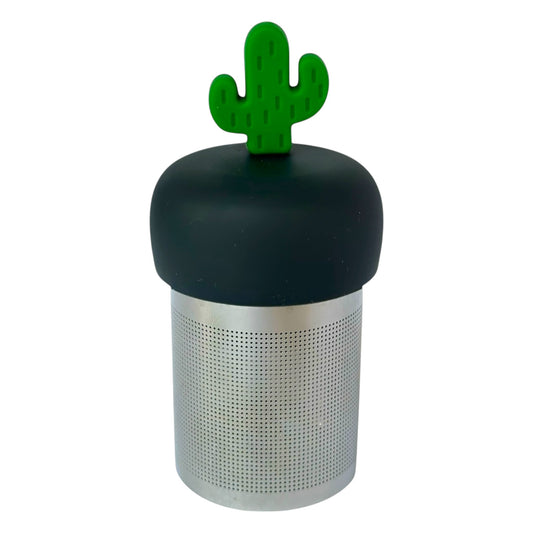 Green Saguaro Cactus Floating Tea Steeper I Grey Base