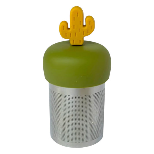 Golden Yellow Saguaro Cactus Floating Tea Steeper I Green Base