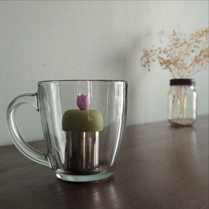 Purple Tulip Flower Floating Tea Steeper
