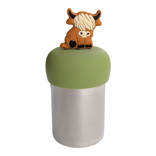 2D Highland Cow Floating Tea Steeper