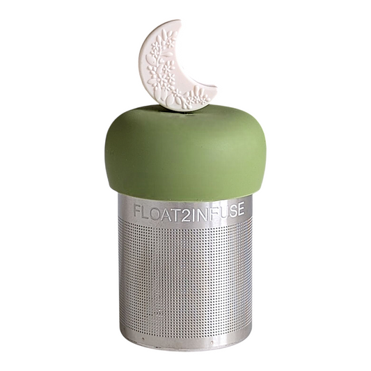 Ivory Floral Crescent Moon Floating Tea Steeper