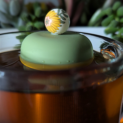 Floral Daisy Fern Sphere Floating Tea Steeper