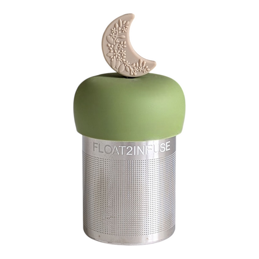 Beige Floral Crescent Moon Floating Tea Steeper