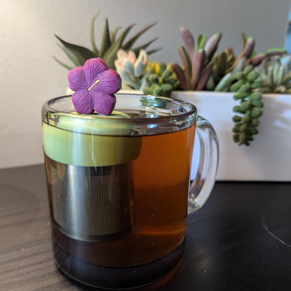 Purple Hibiscus Flower Floating Tea Steeper