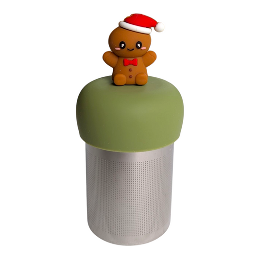 Santa Hat Gingerbread man Floating Tea Steeper