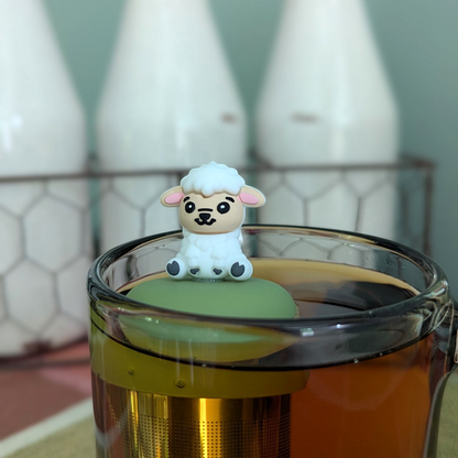 Fluffy White Sheep Floating Tea Steeper