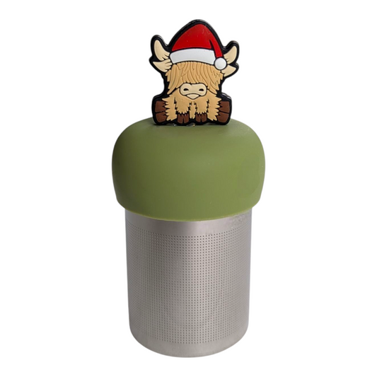 Blonde Christmas Highland Cow Floating Tea Steeper