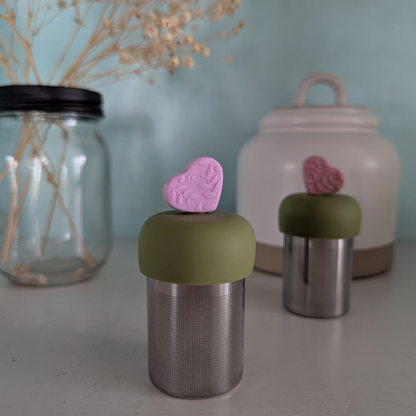 Lavender Purple Floral Heart Floating Tea Steeper