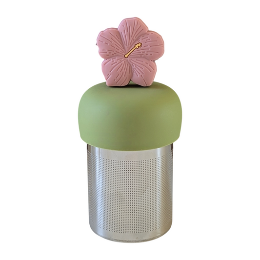 Pink Hibiscus Flower Floating Tea Steeper